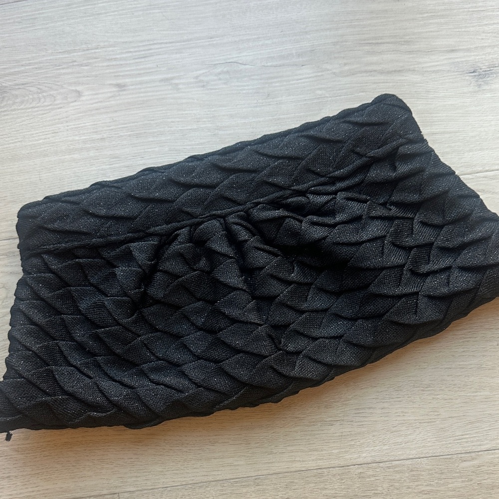 Lauren Merkin Black Textured Clutch (a bit of sparkle)